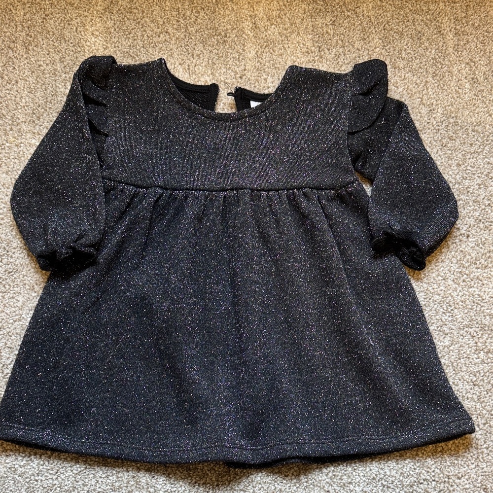 Sparkly Black Long Sleeve Dress